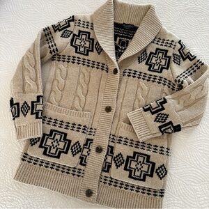 Pendleton Harding lambswool cable cardigan, XS